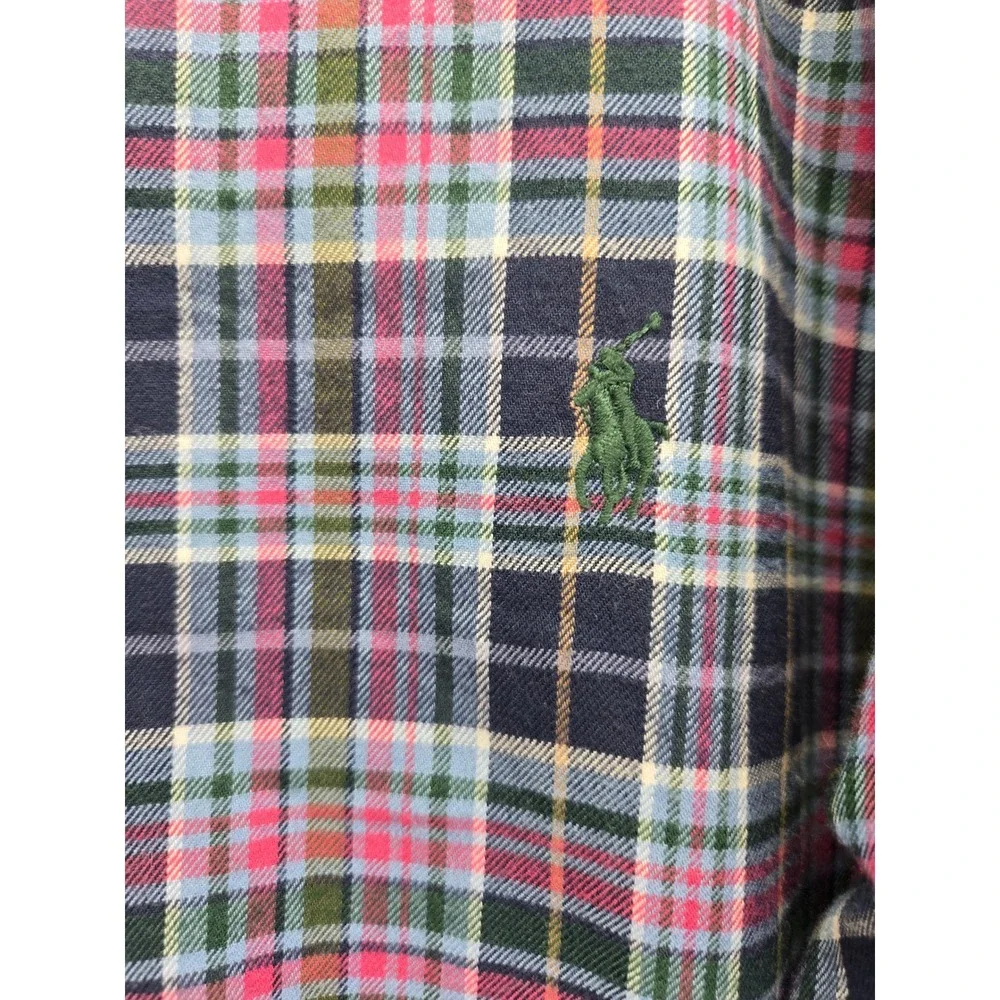 Polo Ralph Lauren Mens 2XLT Plaid Button Down Flannel Shirt Long Sleeve Tall